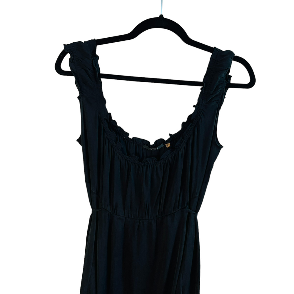 Elie Tahari Black Off-The-Shoulder Ruffle Knee Length Silk A-Line Dress Size 10 - Picture 4 of 11